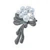 Broche de Lazo de Perla Femenino Versátil Pin Decorativo Accesorio de Moda