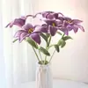 Ramo Grande de Lirios Tejido a Crochet con Lana Hecho a Mano Flor Individual Simulada de Lana Decoración para el Hogar Ramo Regalo de Vacaciones