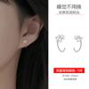 Gancho de oreja de gato hueco de plata pura S999 diseño de nicho pendientes de plata de ley para el cuidado del oído sin molestias pendientes de recogida tachuela de cartílago para mujeres