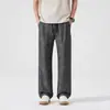 Ropa de Hombre Fengshe / Pantalones Casuales de Lino-Tencel 2026 Verano Delgados de Sensación Hielo Transpirables Lisos Pantalones Rectos para Hombre