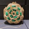 Bolsa de Mano de Banquete Europea y Americana con Corte de Diamante, Bolsa de Cena, Flor Estéreo, Mármol, Pétalo, Bolsa de Cristal, Bolso de Mano para Mujer