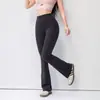 Pantalones Deportivos Color Nude de Alta Elasticidad Pantalones de Yoga Acampanados Adelgazantes de Cintura Alta Levantamiento de Glúteos Fitness Largos Casuales