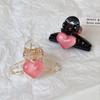 Verão Fresco Transparente Rosa Amor Clipe Coração da Menina ins Doce Simples Mulheres Lado Clipe Hairpin Headwear