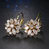 Aretes de Girasol de Diamantes Completos Transfronterizos Aretes de Cobre con Circonitas Joyería de Alta Gama de Diamantes Brillantes Versátiles Europeos y Americanos para Mujer Venta al por Mayor