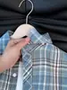 Camisa de cuadros para hombre, chaqueta a cuadros CL, holgada y casual, de manga larga, estilo americano vintage, con cuello, corte relajado