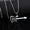 Colar de guitarra hip hop retrô dominador masculino do Tiktok pingente personalizado de aço titânio acessórios para suéter