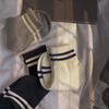 Calcetines Blancos Estilo Japonés Mujer Ins Trendy Primavera y Otoño Calcetines de Media Caña para Mujer Calcetines de Algodón Calcetines Deportivos Rayados Calcetines Cortos Estilo Academia
