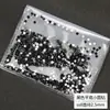 Base Plateada Especial Negro Puro Ultra Brillante Decoración de Uñas DIY Diamantes de Imitación Redondos de Vidrio Decoración de Uñas DIY de Moda Diamantes de Imitación