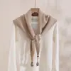 Nuevo pañuelo triangular de punto de mezcla de lana de color liso estilo coreano para otoño e invierno para mujer, cálido y versátil como calentador de cuello o chal