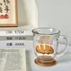Vaso de Vidrio de Dibujos Animados para Uso en Casa, Vaso de Agua Alto y Elegante para Mujeres, Nuevo Modelo 2025 Taza para Jugo, Taza de Café y Té de Leche