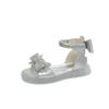 Sandalias de verano 2023 de estilo coreano con lazo para niñas, informales, de suela suave y con velcro, de una sola palabra