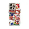 Pulseira kt Cat Tela Cheia Adequada para Apple 16E Capa de Celular Fio de Pena 13Promax Desenho Animado Fofo 15 Sensação de Alto Padrão 14