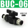 Válvula Manual Neumática Buc-6-10 Válvula de Interruptor para Tubo de Aire de 8 mm Válvula Manual Recta de Paso Rápido