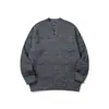 Roupas Vintage Yidao 2026 Outono Novo Suéter Gola Henley Estilo Americano para Homens e Mulheres, Pulôver Tricô Casual Cor Sólida