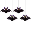 Decoração de Halloween Transfronteiriça Enfeites Pendurados de Favo de Mel, Montagem de Atmosfera de Festa Assustadora, Decorações Penduradas 3D de Favo de Mel de Morcego e Aranha
