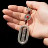 Xizang mantra de seis caracteres diamante pilão diamante sino pingente estilo nacional tambor giratório carro de viagem mochila joias atacado