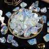 Pedra bruta de opala galvanizada, pedra bruta de cristal, ornamento de cristal, espécime mineral, pedra difusora para aromaterapia, substrato para aquário, pedra decorativa