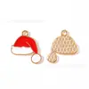 Natal Liga Esmalte DIY Acessórios Papai Noel Sino Bengala Pulseira Brincos Pingente Feito à Mão