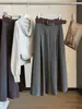 Saia de terno vintage em lã estilo A para mulheres, novo estilo outono, alta qualidade, corte solto, cobre o quadril, modeladora e fluida, comprimento médio