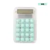 Calculadora Transparente de Alto Aspecto Estilo Ins en Colores Macaron, Calculadora Mini Portátil para Estudiantes, Oficina y Uso Financiero