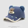 Gorra de Pana Estilo Japonés para Niños Oso Feliz Lindo Gorra de Béisbol Casual para Niñas de 2-6 Años Transfronterizo