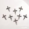 Celebridad de internet nuevo estilo oscuro joyería para uñas retro tridimensional cruz diamante aleación metal accesorios para uñas