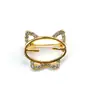 Broche de Laço com Pedra Olho de Gato para Mulheres Fofo Estilo Japonês Anti-Exposição Personalidade Versátil Alfinete para Prender Roupas Broche de Lapela Moderno