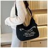 2024 Nova Tendência Simples Moda Bolsa Tote Grande Capacidade Bolsa Transversal Letras Bolsa de Lona Mulheres