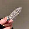 Grampo de Cabelo Elegante com Pérolas para Mulheres, Presilha de Metal com Laço Preto, Presilha Lateral de Alto Padrão, Presilha para Franja, Simples Presilha Bico de Pato