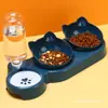 Tigela para Gato, Tigela de Ração para Gato, Tigela Dupla para Proteger a Coluna Cervical, Bebedouro Automático para Evitar Virar, Tigela de Ração para Gato, Tigela para Pet Cachorro