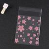 Bolsa Plana Autocierre Bolsillo para Pantalones Transparente Escarchada Flor de Cerezo Rosa Bolsa Autoadhesiva Bolsa para Galletas Bolsa para Dulces de Boda Bolsa para Joyas