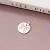 Plata S925 Pegamento Sólido Lazo Rosa Colgante Redondo Pulsera de Cuentas DIY Cadena para Clavícula Colgante Accesorios de Plata