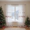 Mosquitero para Ventana de Comercio Exterior Navidad Atmósfera Americana Cortina Bordada Decoración Producto Terminado Papá Noel Elegante Venta Directa de Fábrica