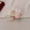 Goma para el pelo de malla rosa estilo coreano con forma de tulipán para mujer, Suave y de aspecto de hada, Diadema grande para el pelo