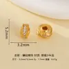 Cuentas Espaciadoras de Plata 925 Chapada en Oro con Incrustaciones de Diamantes Pulsera Estilo OVNI Cuentas Espaciadoras Cuentas Sueltas Pulsera de Cristal Accesorios para Joyería DIY