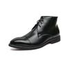 Outono e inverno transfronteiriços novos botins com cadarço Botas masculinas de negócios casuais pontiagudas Derby Botas estilo britânico sapatos de couro de cor sólida