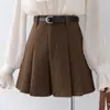 Pantalones cortos de pana casual para mujer otoño e invierno 2025 nuevos caqui prendas de abrigo cintura alta adelgazantes falda pantalón línea A pantalones de pierna ancha bootcut