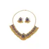Estilo Étnico Europeo y Americano Collar y Pendientes Geométricos Personalizados Moda Elegante Transfronteriza Conjunto de Dos Piezas Ovalado Gota de Agua del Sudeste Asiático