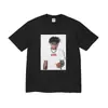 Camiseta Unisex de Manga Corta Supreme Trendy Streetwear Milán Algodón Puro Peso Pesado Clásica Suelta Versátil con Letras