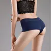 Comercio exterior europeo y americano ropa interior de algodón de color liso con cintura de encaje tipo bóxer para mujer Bragas de suministro transfronterizo para mujer