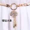 Cadena de cintura elástica de diamantes para mujer, accesorios para ropa y vestidos, sello de cintura elástico versátil, cinturón elástico de metal con hojas para mujer