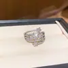 Fresco e radiante! Anel de dedo indicador borboleta oval flor zircônia nicho alta qualidade joia de mão moda luxo leve para mulheres