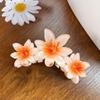 Pinza para el cabello de flor de color caramelo Flor de huevo grande Pinza de agarre Parte posterior de la cabeza Disco para el cabello Pinza tiburón Accesorios para el cabello para vacaciones junto al mar Sombrerería