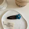 Grampo de Cabelo Flor de Lã Tricotada com Borda Aveludada, Presilha Doce e Suave para Franja de Outono e Inverno, Grampo de Cabelo Bb Versátil, Novo Grampo de Cabelo
