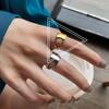 Moda Coreana Anillo de Metal Dorado Hueco para Mujer Brillo Popular en Internet Creativo Abierto Anillo para Dedo Índice Accesorios de Moda