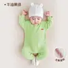 Enterizo para bebé recién nacido, ropa cálida para bebé, conjunto de una pieza para niñas, pijama sin costuras, diseño de dibujos animados, traje de gateo para bebé de nuevo estilo, manga larga
