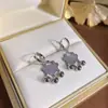 Pendientes de Candado Ruyi Auspicioso Larga Vida para Mujer 2024 Nuevos Pendientes de Aro de Hebilla de Oreja de Lujo Ligero Pendientes de Nicho de Gama Alta
