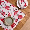 Set de Servilletas Impresas Navideñas Patrón de Papá Noel Hombre de Jengibre Servilletas de Tela Servilletas para Decoración de Mesa Festiva