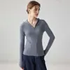 Novo Suéter Feminino 2026 em Pura Caxemira com Capuz, Meio Zíper, Design com Costura Vertical, Modelagem Justa, Moletom Tricotado, Suéter Casual