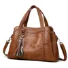 E-commerce Transfronteiriço 2026 Nova Bolsa de Mão com Alça de Ombro Transversal Bolsa Tote de Couro Macio Bolsa Simples Versátil com Franja Feminina Atacado